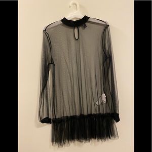 Black mesh top
